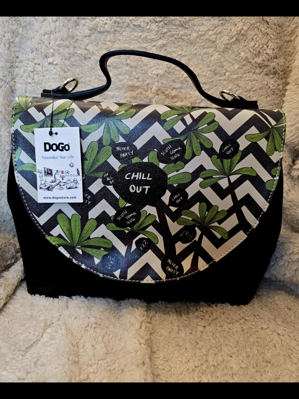 DOGO “Chill Out” Sloth Convertible Satchel/Crossbody Bag  NWT